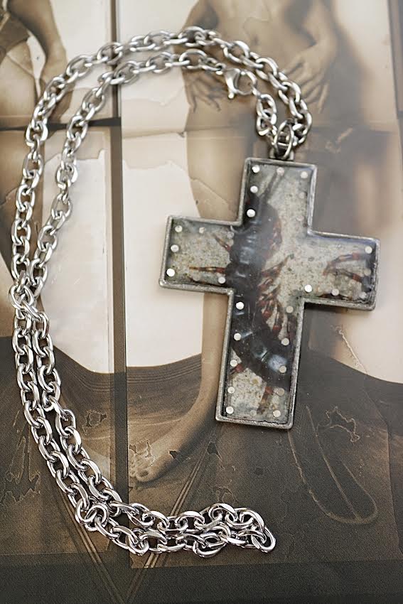 centipede holy cross necklace