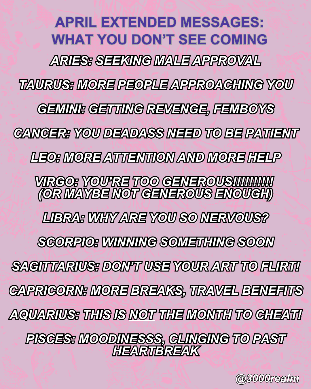 APRIL - EXTENDED READINGS