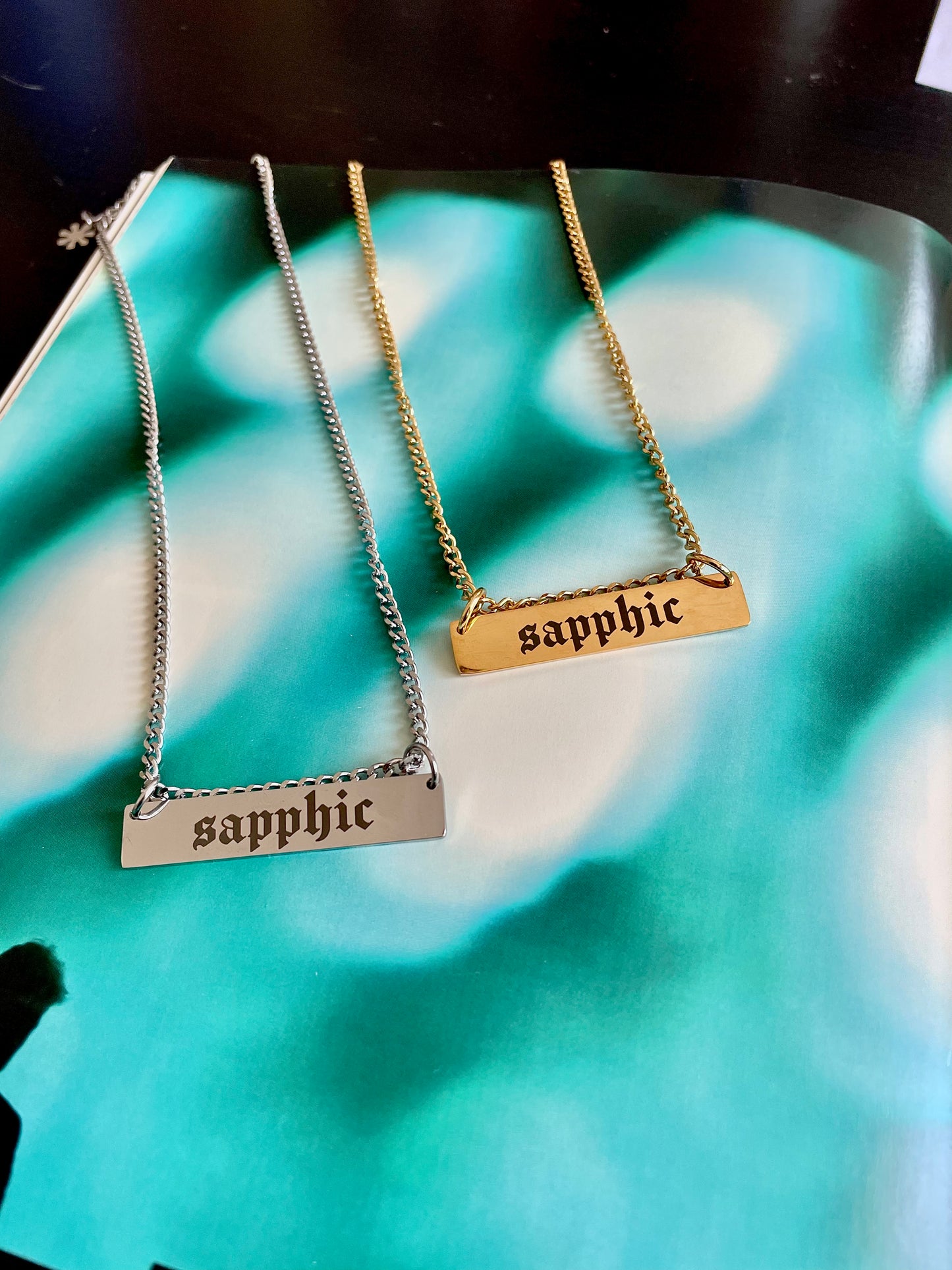 sapphic chain necklace