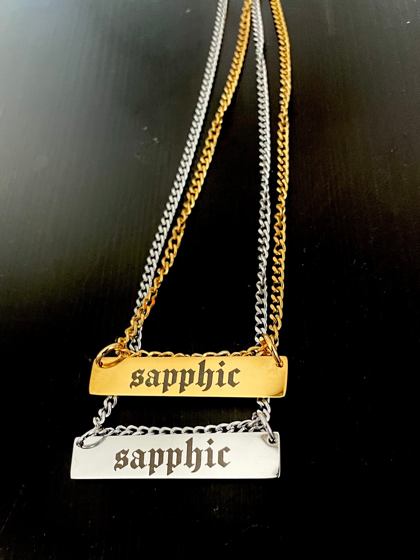 sapphic chain necklace