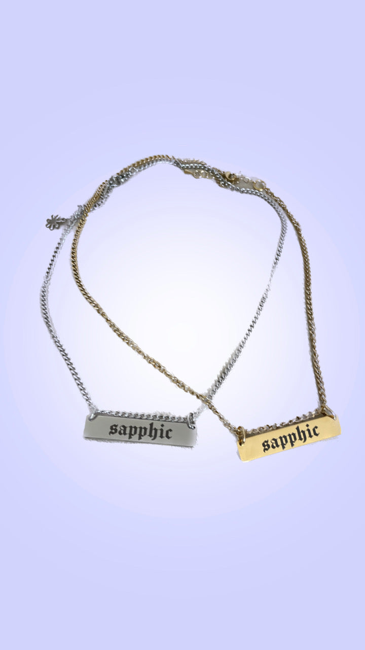 sapphic chain necklace