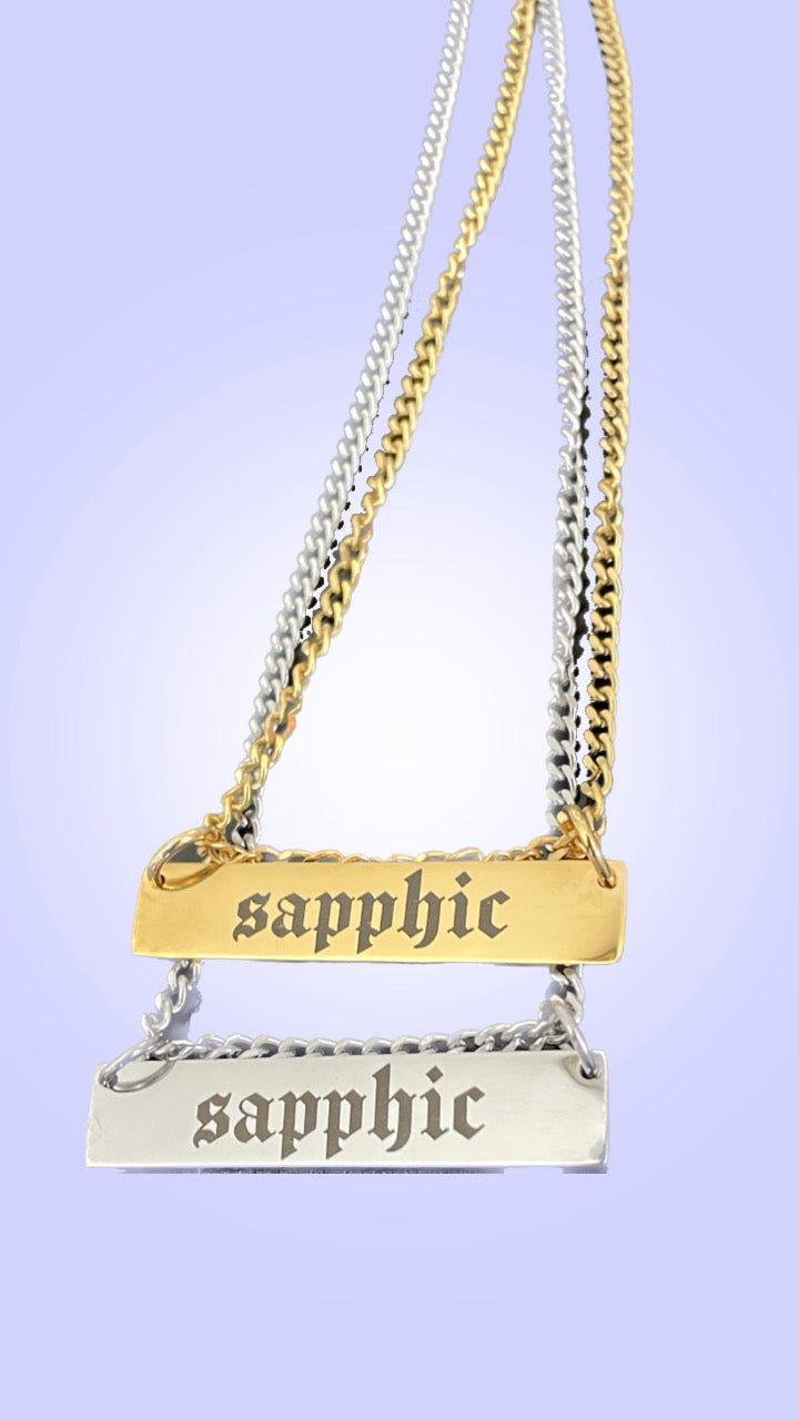 sapphic chain necklace