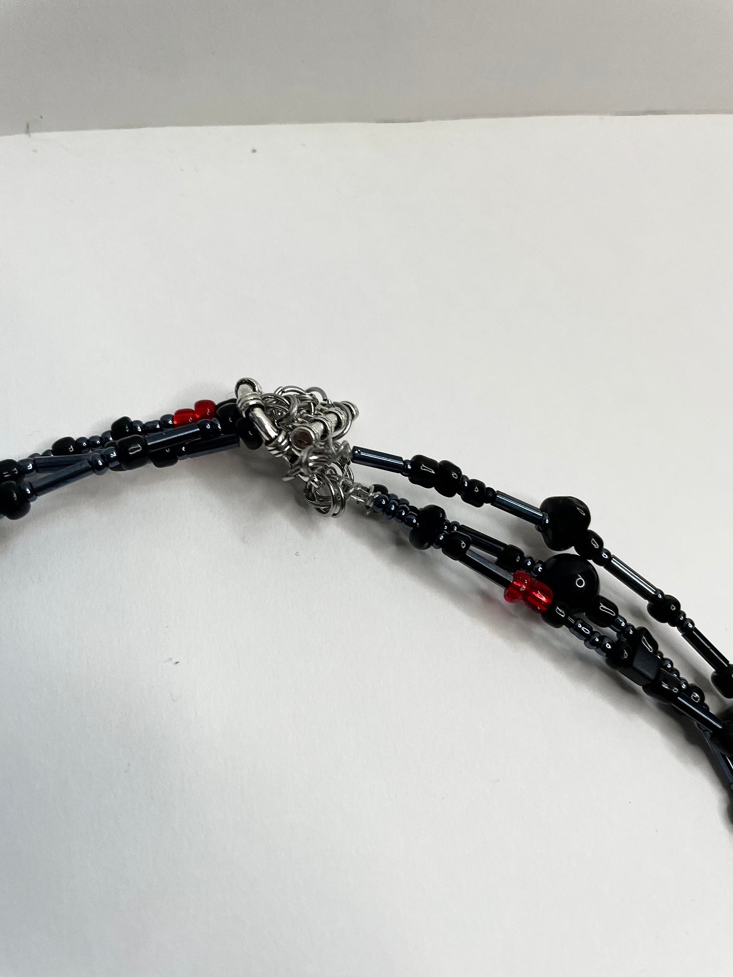 reaper triple layer rhinestone cross choker