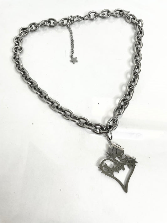sacred heart chunky chain necklace ✯