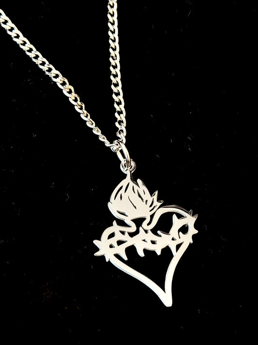 SACRED HEART CHAIN NECKLACE - GOLD AND SILVER