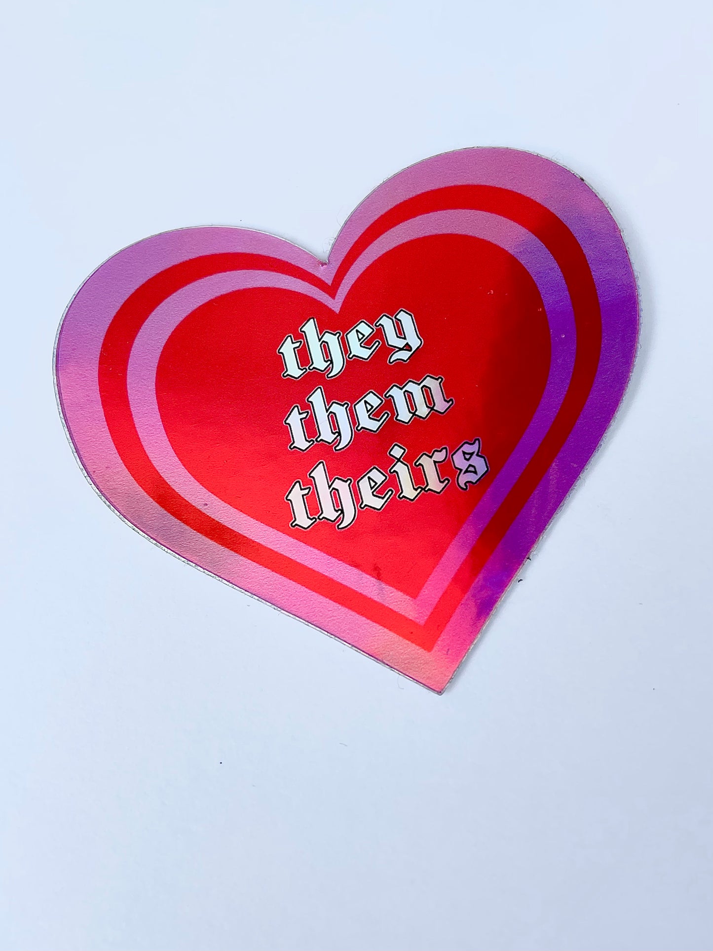 they/them pronouns heart sticker