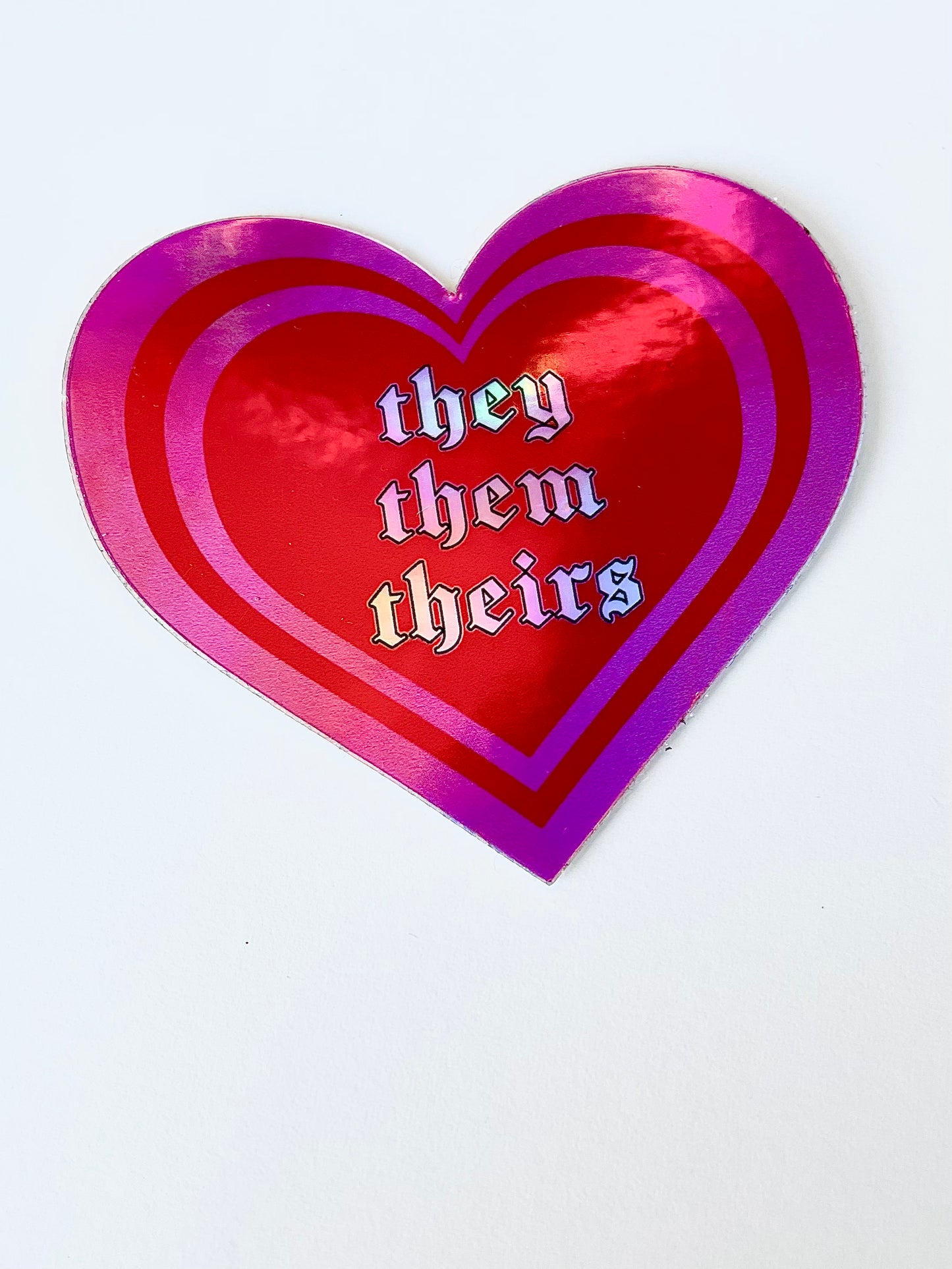 they/them pronouns heart sticker