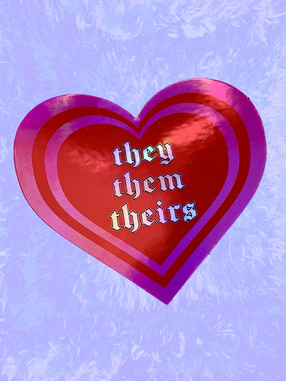 they/them pronouns heart sticker