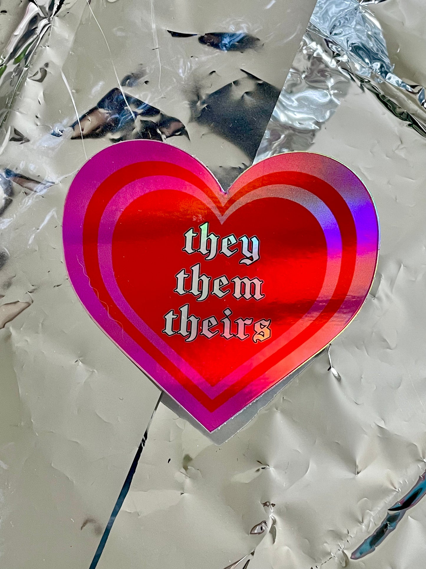 they/them pronouns heart sticker