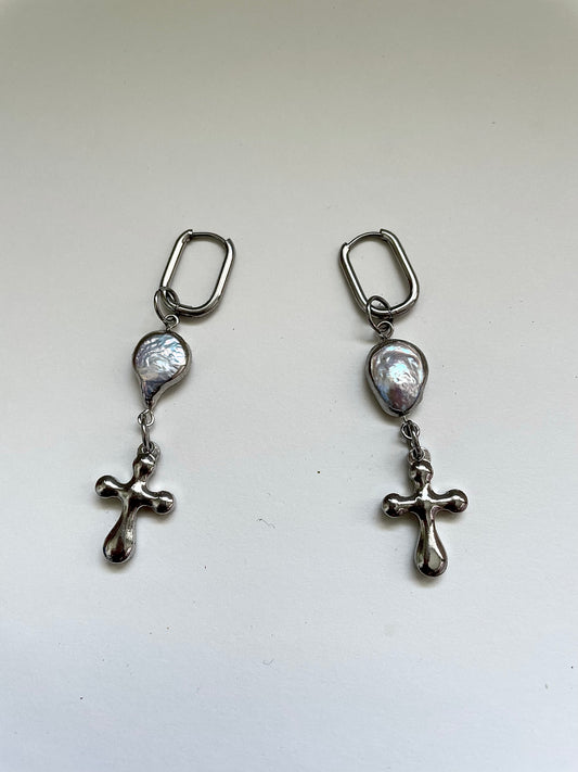 gaia cross earrings