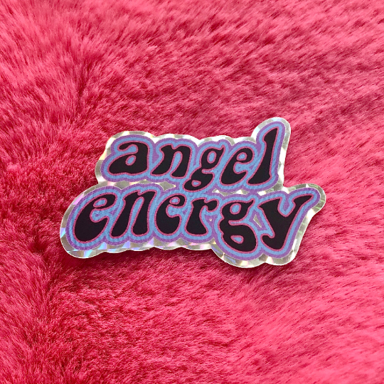 angel energy holographic sticker