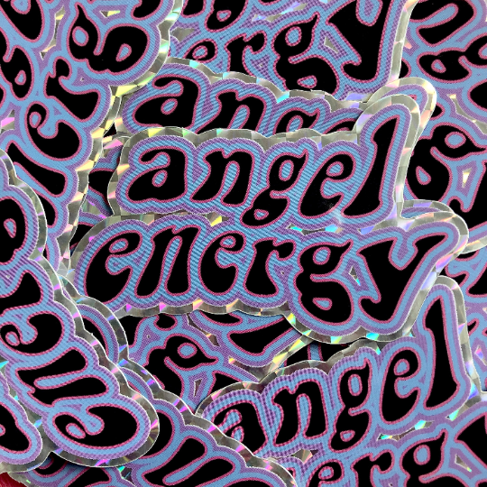 angel energy holographic sticker